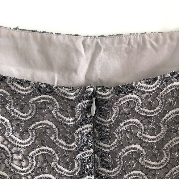 Max Mara Silk Lace Dress in Gray/ Taupe - Picture 6 of 12